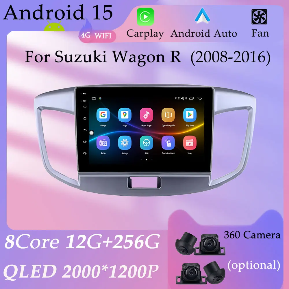 

HD Screen for Suzuki Wagon R 2008 - 2016 Wireless CarPlay Car Radio Video Audio Multimedia Player Split Screen GPS Navigation BT