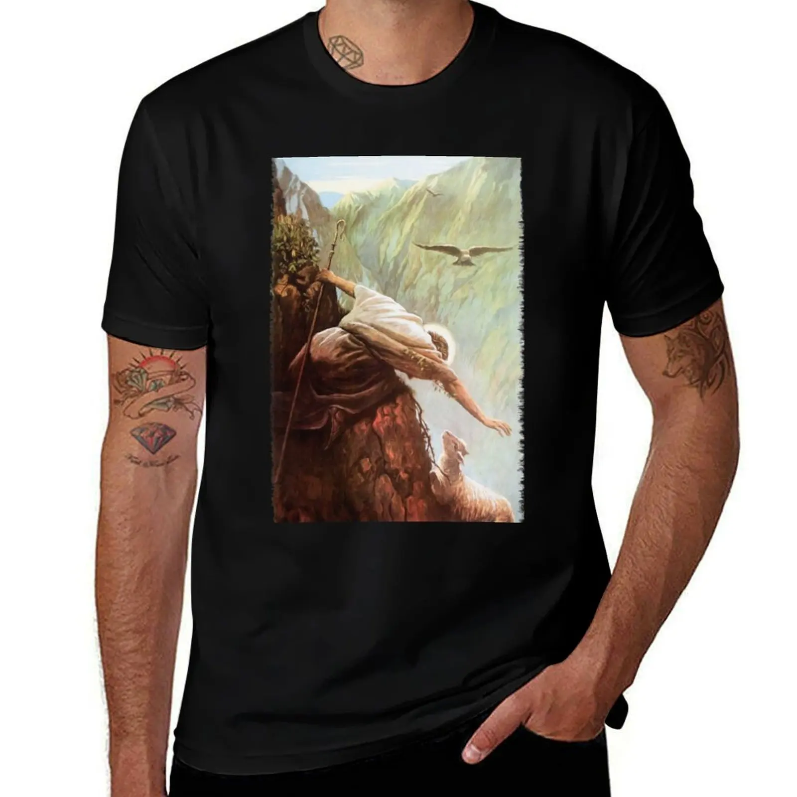 

The Lost Sheep Luke 15:3-7 T-Shirt cotton t shirt pack man t shirts for men casual T-Shirt