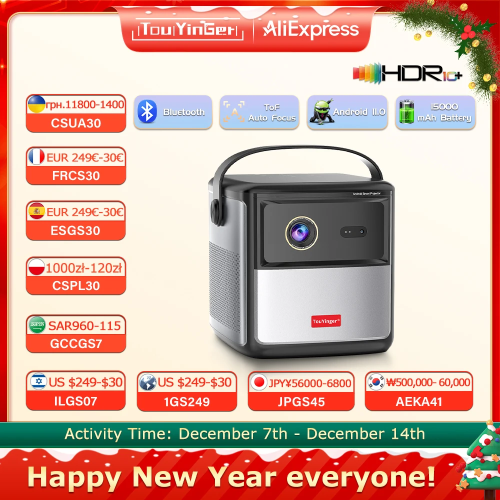 

TouYinger G5 Portable 4K Projector 1080p Home Theater Full HD Projetor Android Dlp Beamer 3d U80 Cinema Smartphone with Battery