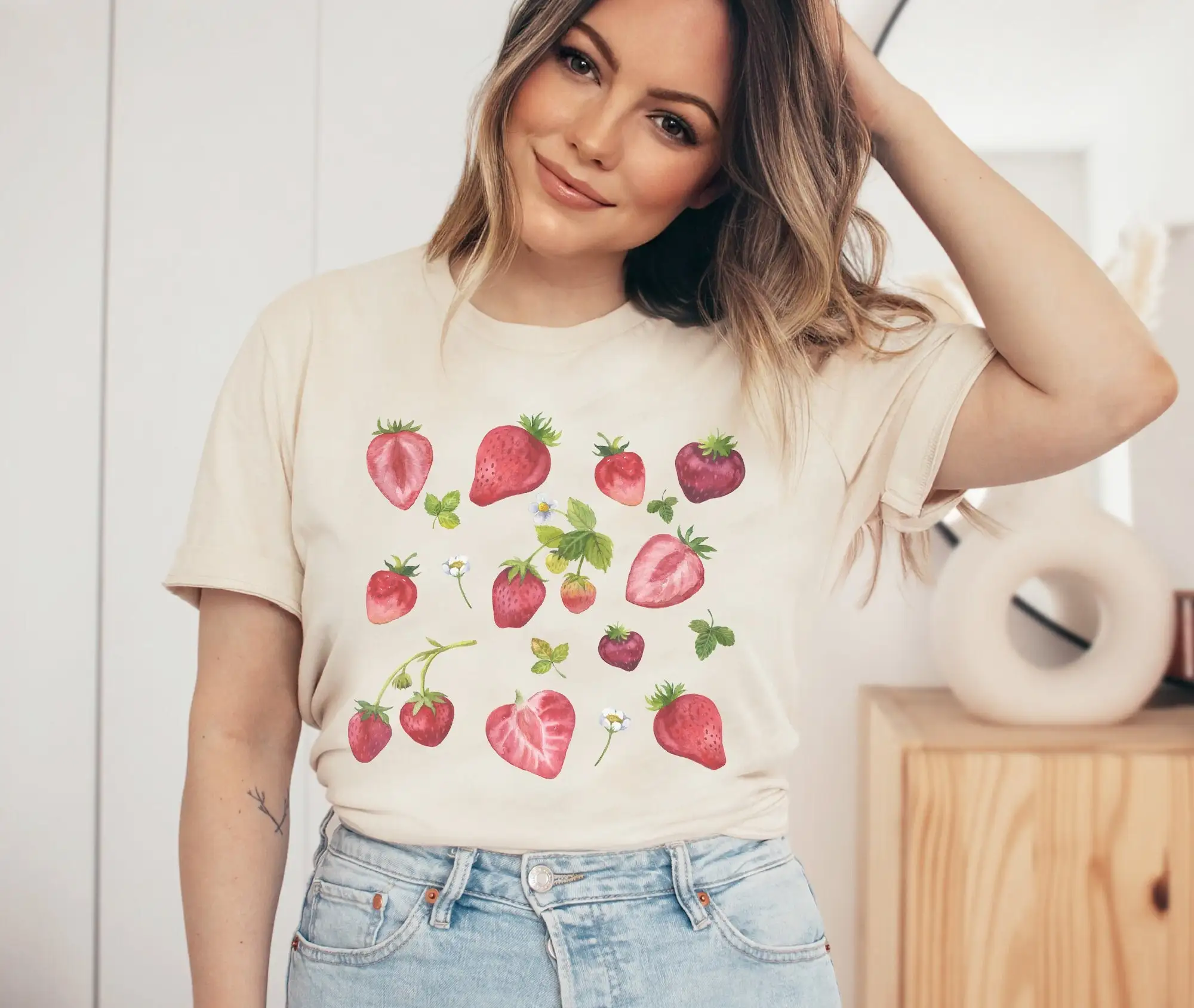 

Watercolor Strawberries T Shirt