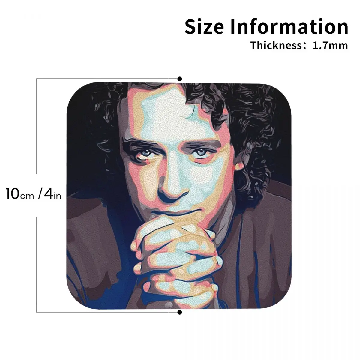 

Музыкальные подставки Gustavo Cerati, кожаные салфетки, водонепроницаемые изоляционные кофейные коврики для дома, кухни, обеденные подушечки, набор из 4 шт.