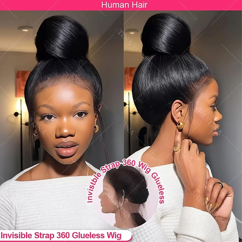 Straight Human Hair Wig 360 Full Lace Wigs Human Hair 13x6 HD Transparent Lace Frontal Wig 4x4 Closure Wig Pre Plucked