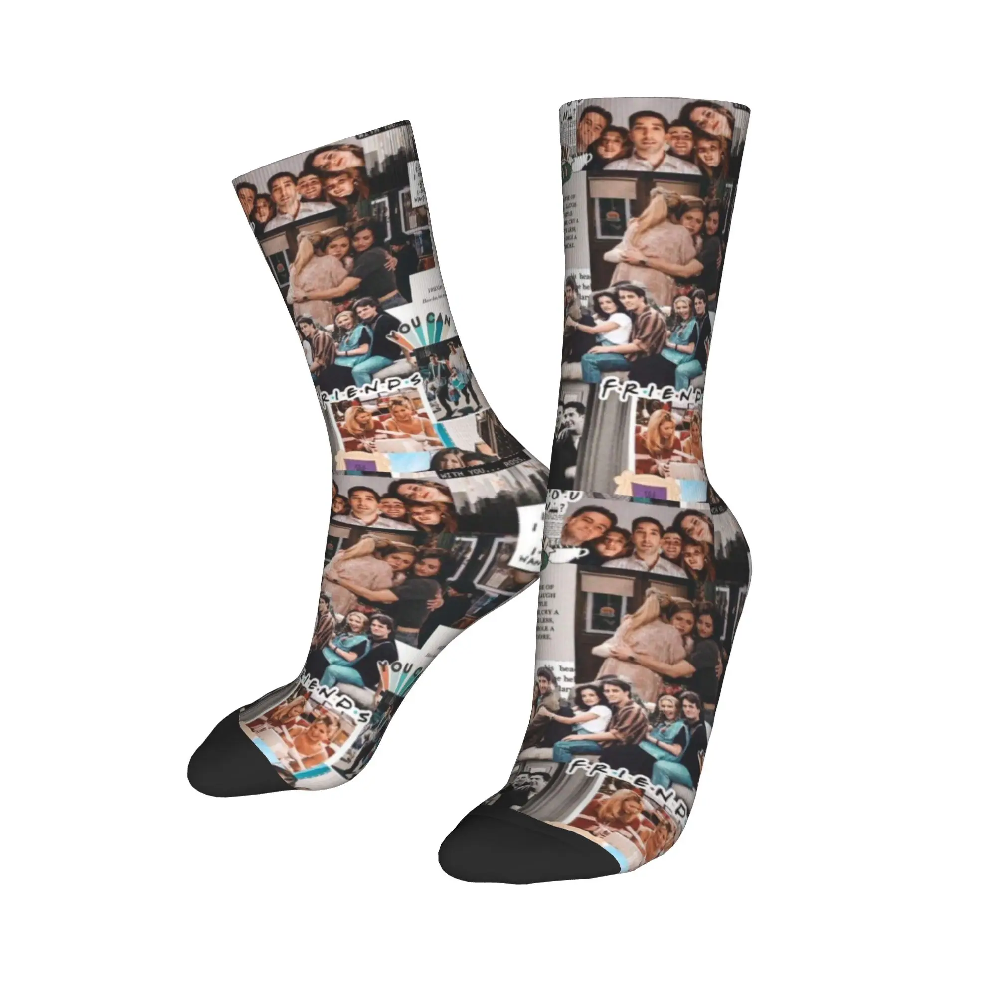 

Custom Vintage Friends Poster Dress Socks Mens Womens Warm Funny Novelty TV Show Crew Socks