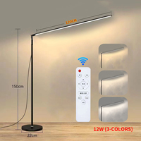 Living Room Adjustable LED Floor Lamp, Standing Reading Lamp, Children's Study Lamp, Dimmable, Bedroom and Office Decoration