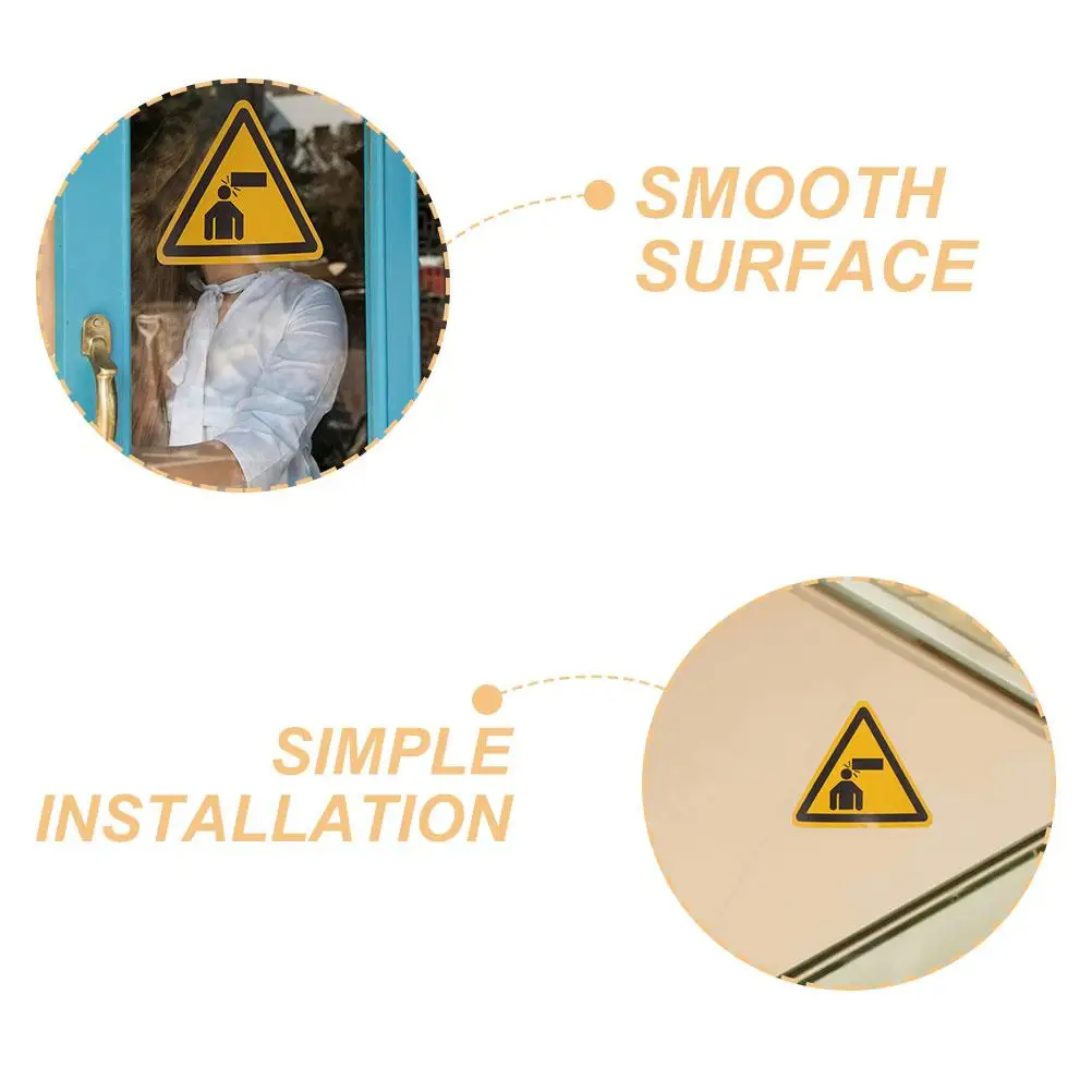 4 Pcs Warning Signs Stickers Stair Door Entry Safety Logo Pvc to Prevent Head Collision