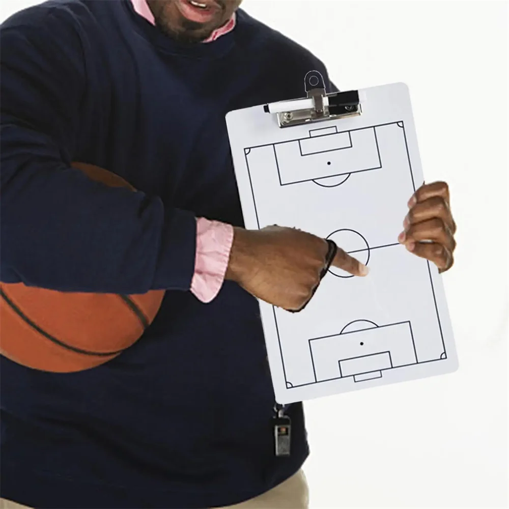 Football Coaching Board Portable Professional Strategy Board Dried Erase Marker Double Sided Football Clipboard for Techniques