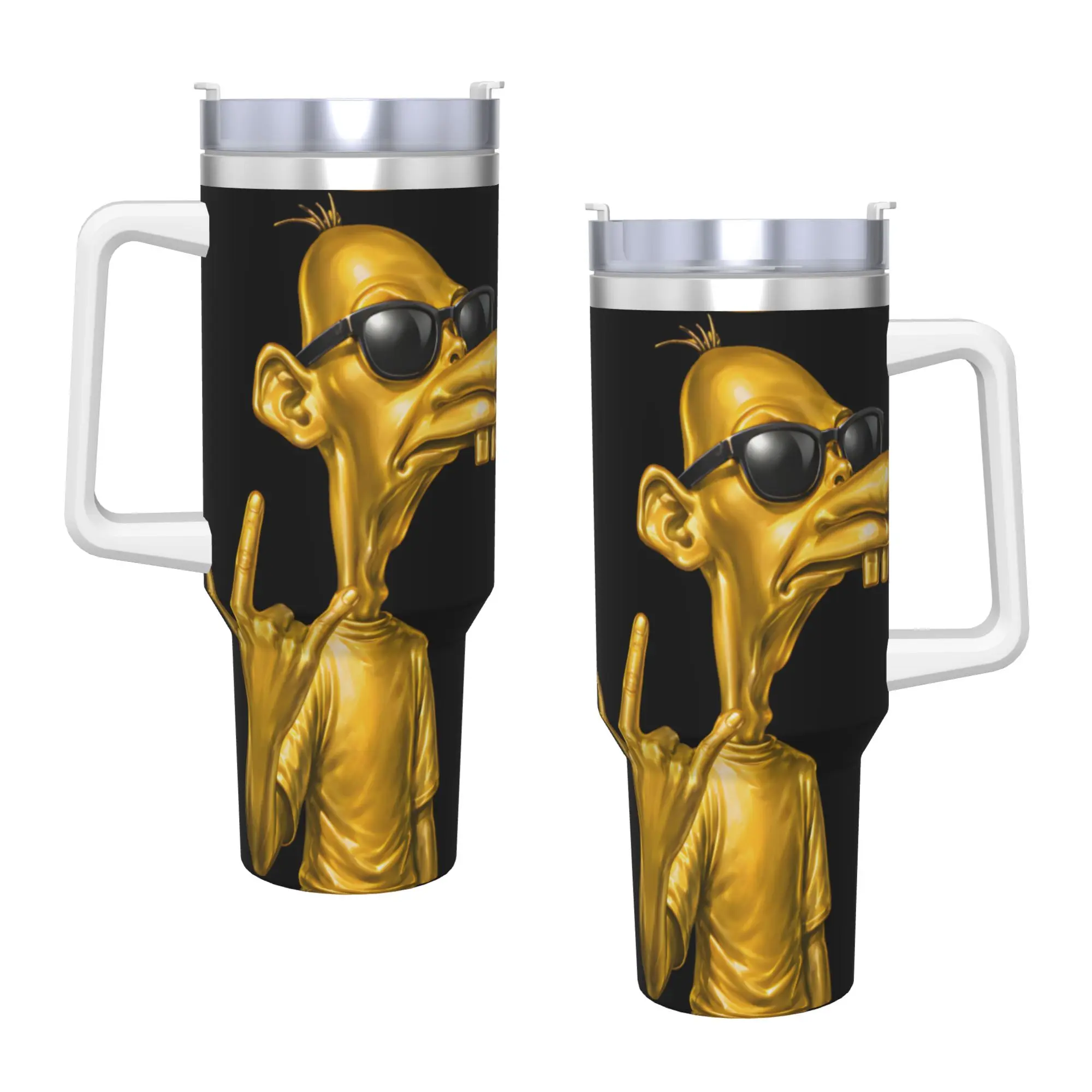 Stainless Steel Tumbler There is Motion at Your Front Door Tung Tung Tung Sahur Meme Car Mugs Beach Hot Drinks Water Bottle