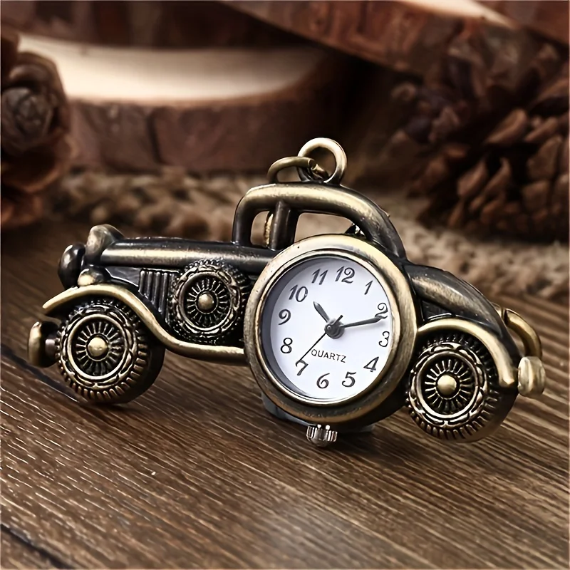 1 piece vintage antique car keychain watch, vintage long hanging watch, pocket watch, quartz watch