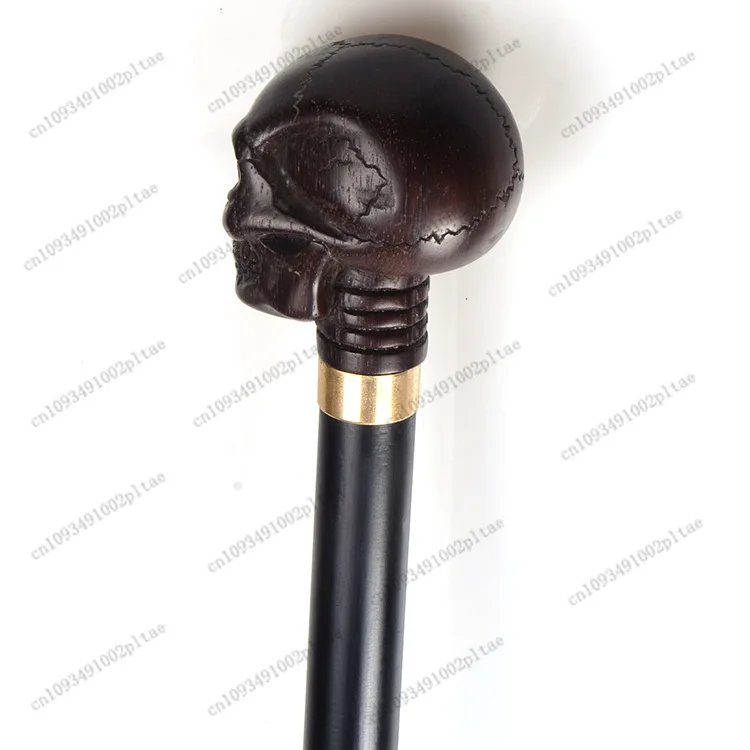 Acrylic Head Solid Wood Pole Gentleman Skull Head Crutch Old Man Non-slip Crutch Civilized Walking Stick