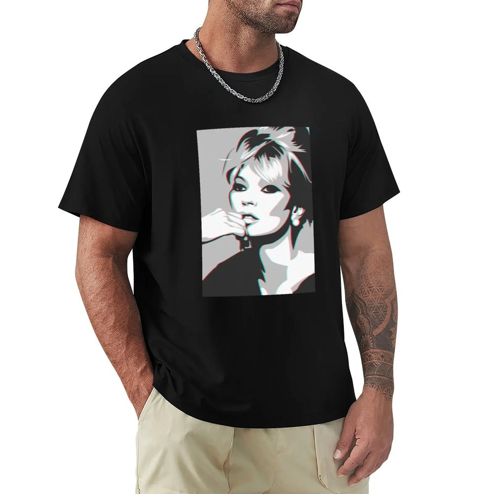 Glitchy Moss T-Shirt Basic Casual Short Sleeve Cotton Shirt