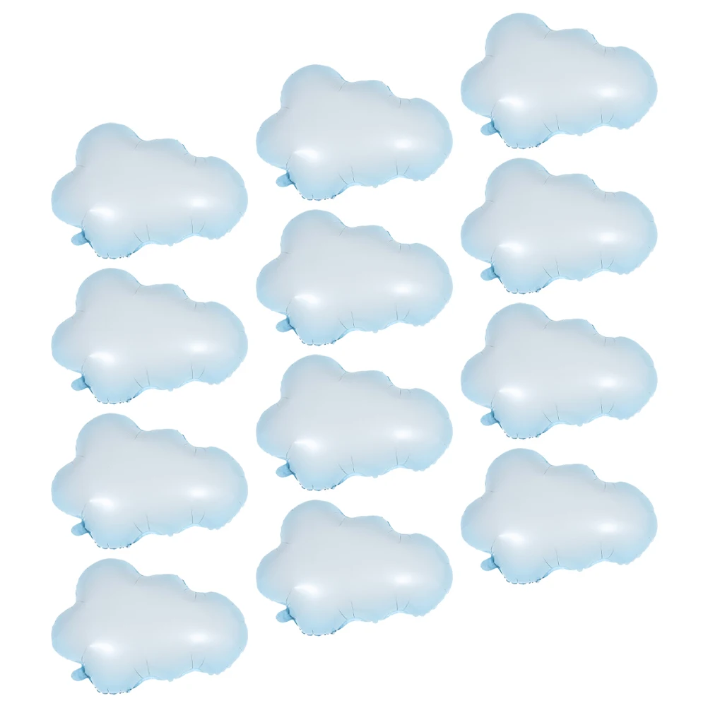 

12pcs Aluminum Film Balloons Cloud Shaped Kids Birthday Party Decorations Stylish Festive Atmosphere Balloon Accessories