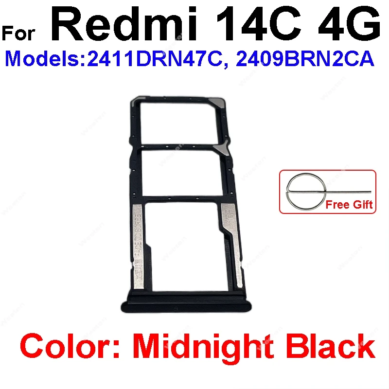 Sim Card Tray For Xiaomi Redmi 14C 4G 14R 5G SIM Card Slot Sim Card Reader Holder Slot Ribbon Cable Repair Replacement Parts image 3