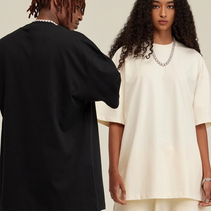 

Мужская однотонная футболка American High Street Heavy, мужская и женская модная брендовая свободная уличная одежда для спорта и отдыха