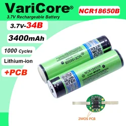 VariCore New Original Protected 18650 NCR18650B Rechargeable Li-ion battery 3.7V With PCB For Flashlight batteries use
