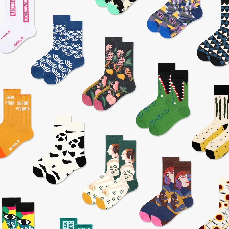 Chaussettes en coton de haute qualité pour hommes et femmes, style britannique, Harajuku décontracté, mode, nouveauté, littéraire, couple, sexy, nouveau