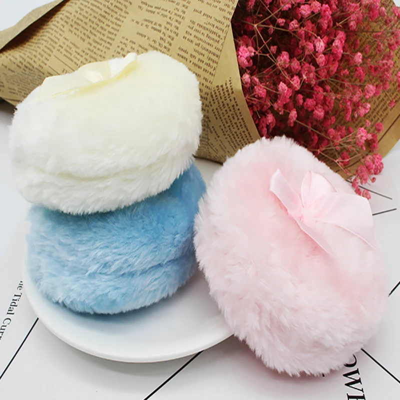 Face Body Powder Puff Loose Powder Puffs Ultra Soft Large Fluffy Powder Puff Washable Reusable Velour  Wet Dry Makeup Tool