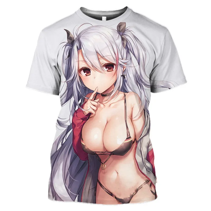 Azur Lane T-Shirts Anime Game Beach Sexy Girls 3D Printed Streetwear Men Women O-Neck Oversized T Shirt Harajuku Kids Tees Tops