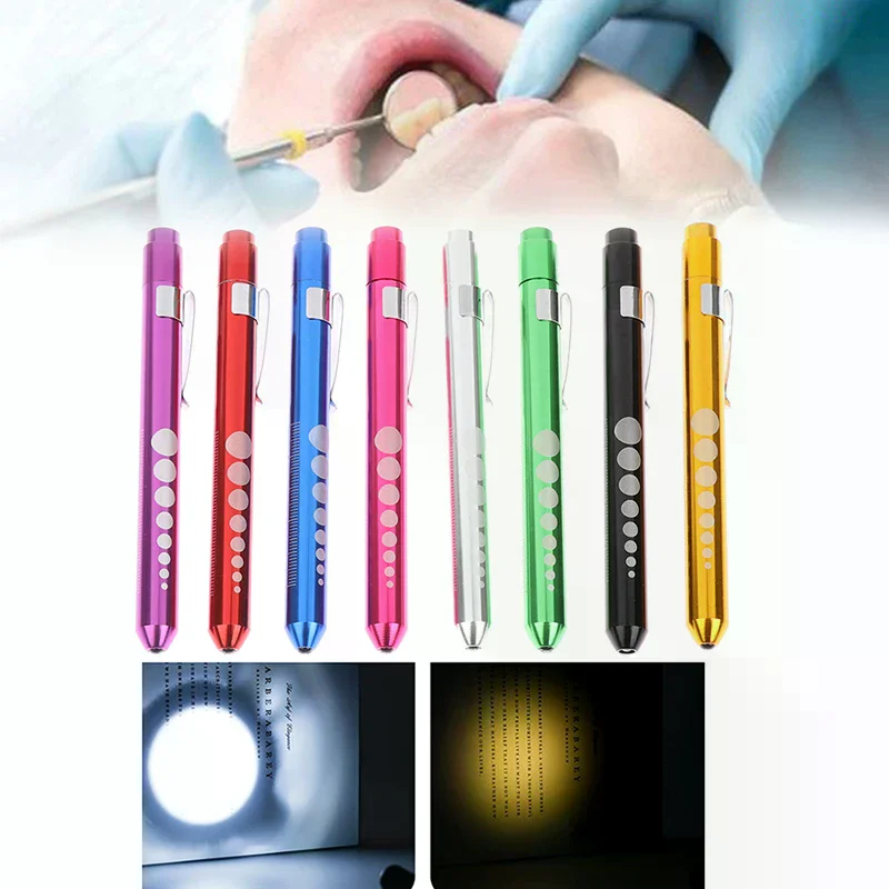

1PCS LED Flashlight Work Light First Aid Pen Light Torch Lamp Pupil Gauge Measurement Portable Medical Pen Light