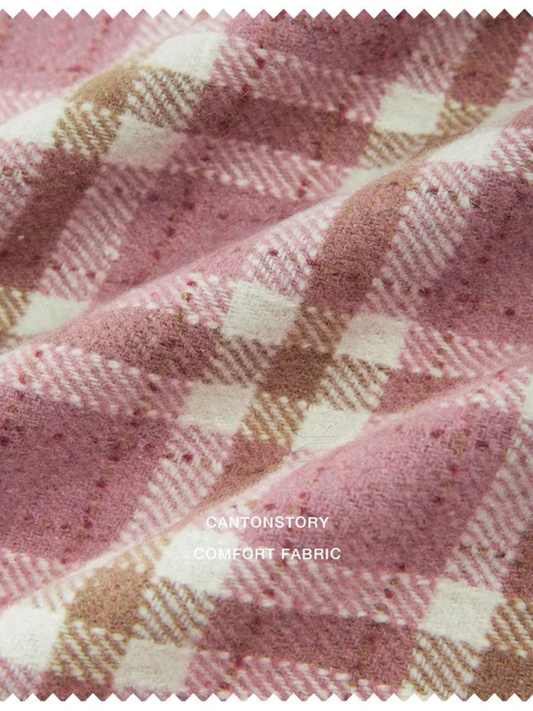 Herfst Winter Roze Geruite Wollen Korte A-lijn Rok Voor Vrouwen Hoge Taille Slanke Retro Zoete Potlood Mini Rokken Dame