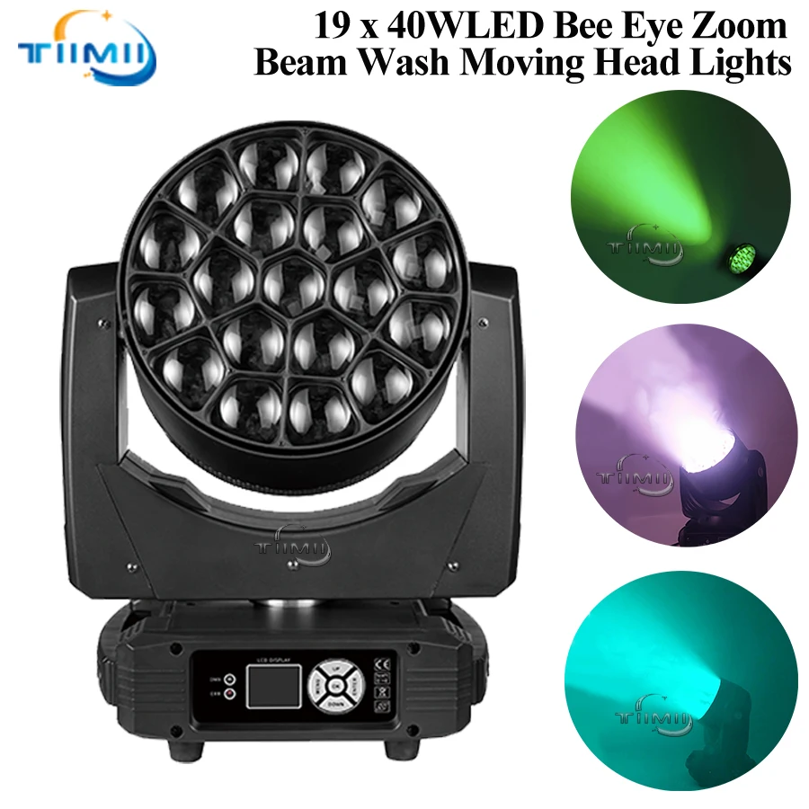 1~10pcs Led Moving Head Bee Eye 19x40W Rgbw Quad 4In1LED Wash Zoom Moving head light Clay Paky bee eye Stage Lights Flightcase