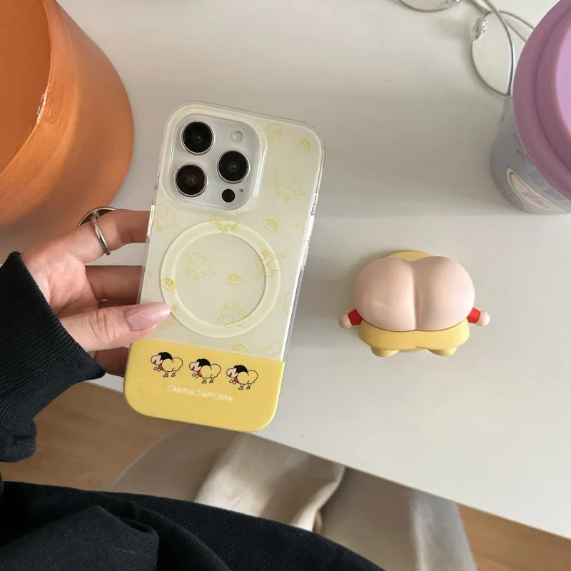Crayon Shin-chan per Magsafe Cellulare Grip Tok Griptok Anime Cartoon Supporto per telefono per IPhone Samsung Presa magnetica per telefono
