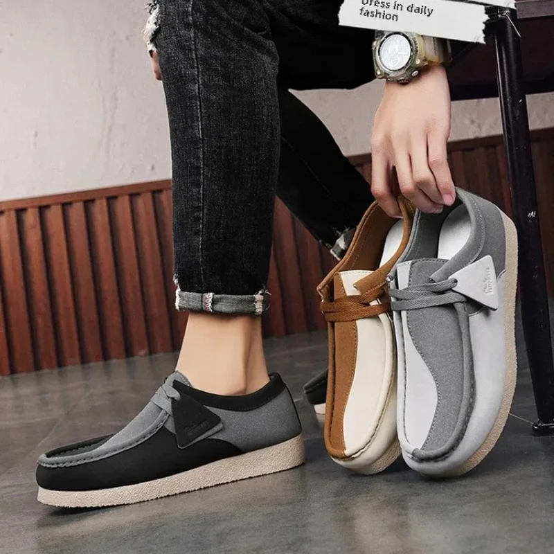 

Color-blocked Spring and Summer Fashionable and Versatile Men's Large-sized Low-top Loafer Outdoor and Indoor Walking Shoes