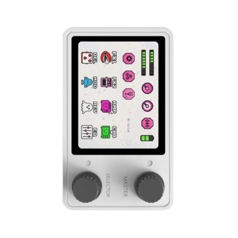 Lightweight Effects For Pedal for Guitar 90.5 x 55.5 x 36.7mm with 2.4 inch TFT Screen 103dB SNR 44.1kHz 24 bit Resolution