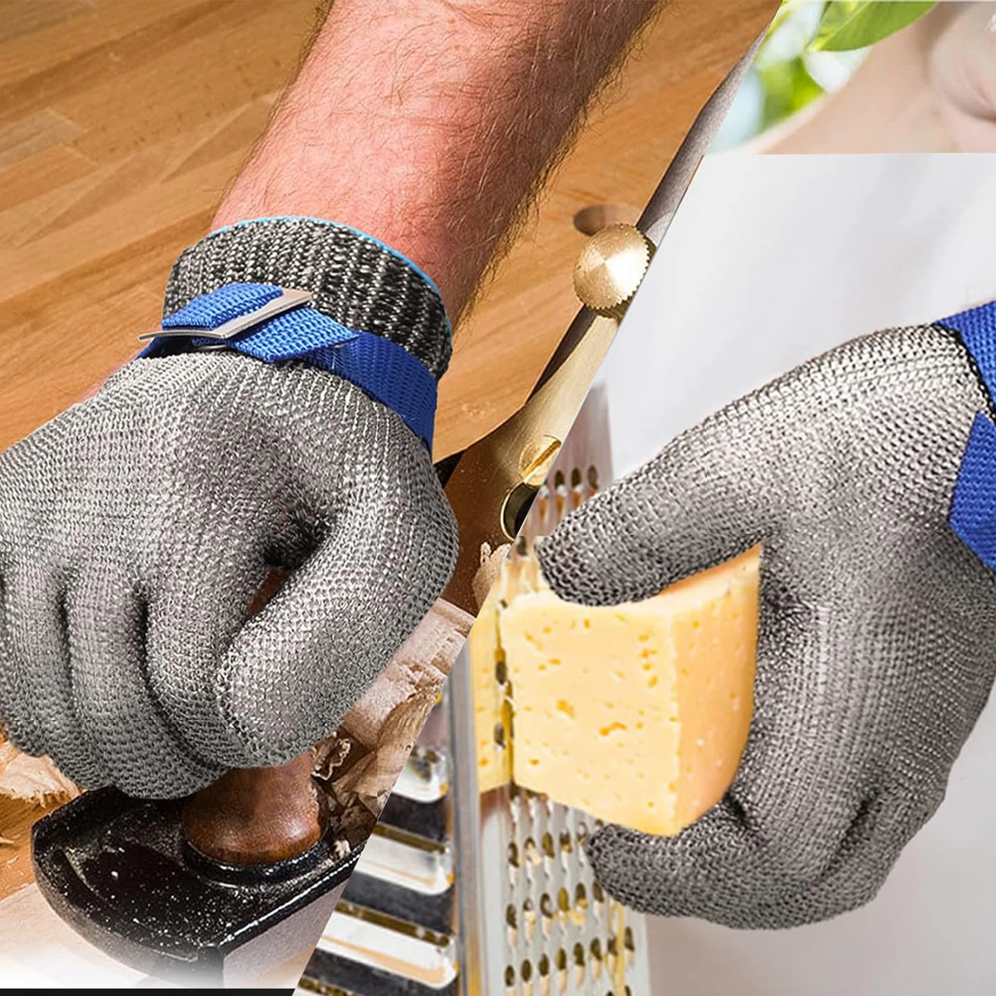 1 pc Stainless Steel Mesh Glove, Level 9 Cut Resistance, Ideal for Cooking, Meat Cutting, Fishing, Includes Clip