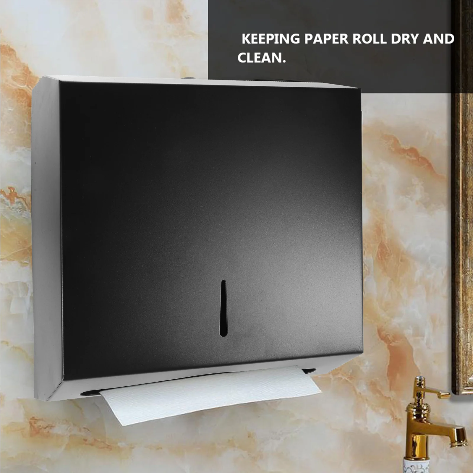 

1pc Stainless Steel Tissue Holder Durable Bathroom Accessories Modern Design Easy Install Anti-Splash Roll Paper Organizer For