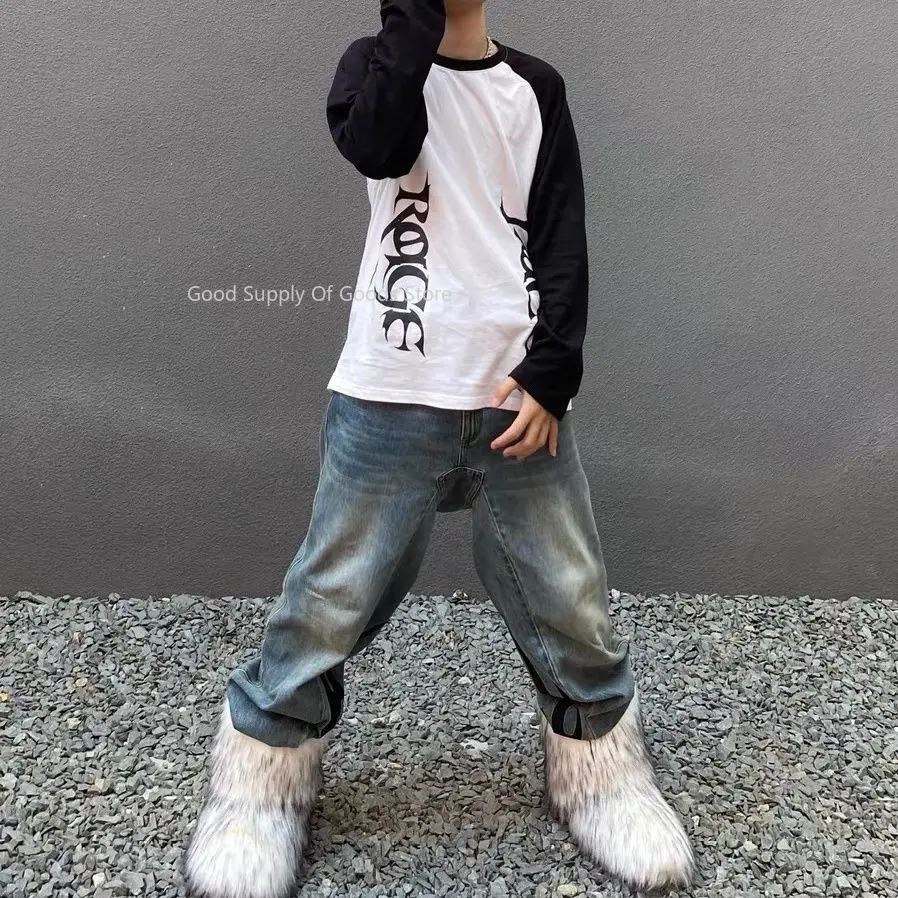 المرأة الشتاء رقيق فو الثعلب الفراء أحذية امرأة أفخم حذاء الثلج عالي الرقبة دافئ الأحذية الفاخرة الفتيات فروي الفراء Bottes موضة الشتاء الأحذية