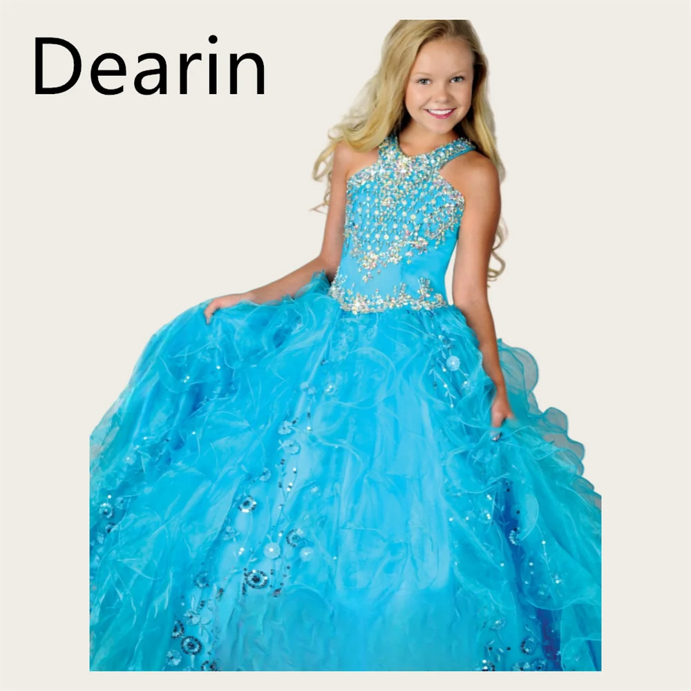 

Dearin Halter A-line Floor length Skirts Fold Draped Flower Girl Dresses