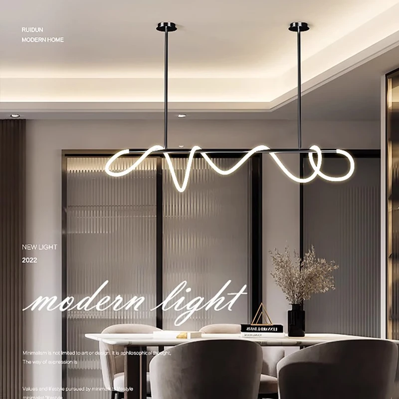 Candelabros de línea de decoración nórdica para el hogar, luces colgantes de brillo para comedor, lámparas colgantes para techo, accesorio de