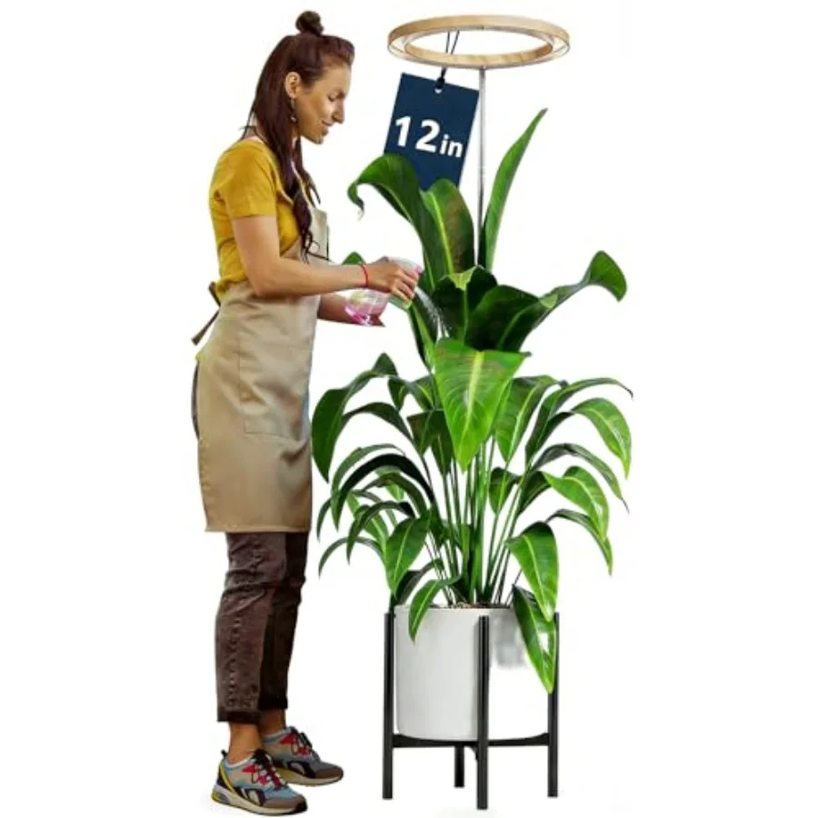

12" Grow Lights for Large Indoor Plants Full Spectrum Tall Plant Grow Lights Indoor Height Adjustable 15"-65" Timer Auto On/Off