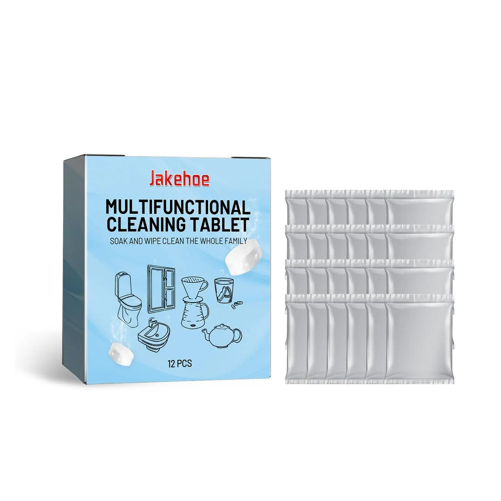 Água Garrafa Limpeza Tablet, Vidro Limpeza Tablet, 12pcs