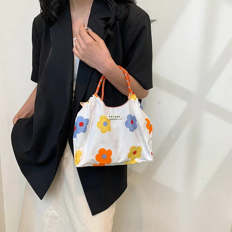 Ladies Bag Floral Beach Canvas Bag Single Shoulder Tote Bag Student Bag Mochila Femininas Bolsa Mujer Borse Da Donna Bucket Bag