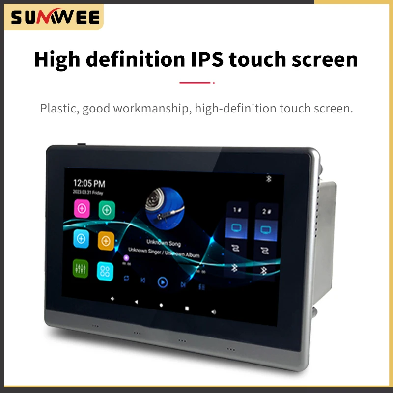 7 inch wifi android 11 touch screen TF card mini USB google play youtube online music video wall amplifier panel bluetooth