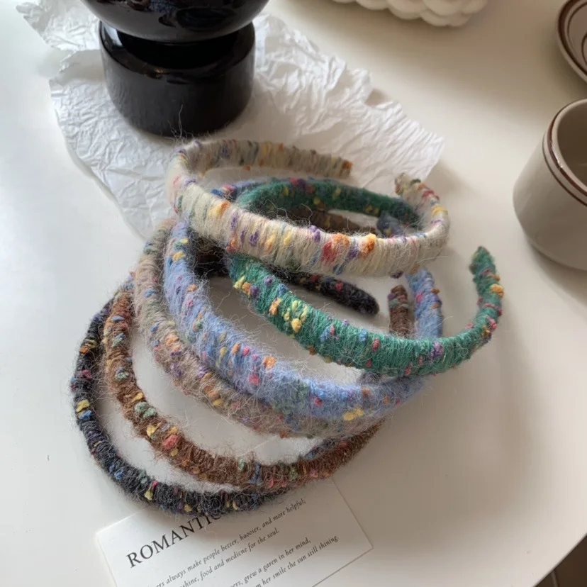Premium Hand Wrapped Colorful Yarn Headband Vintage Style Daily Hair Accessory for Women Soft Breathable Adjustable