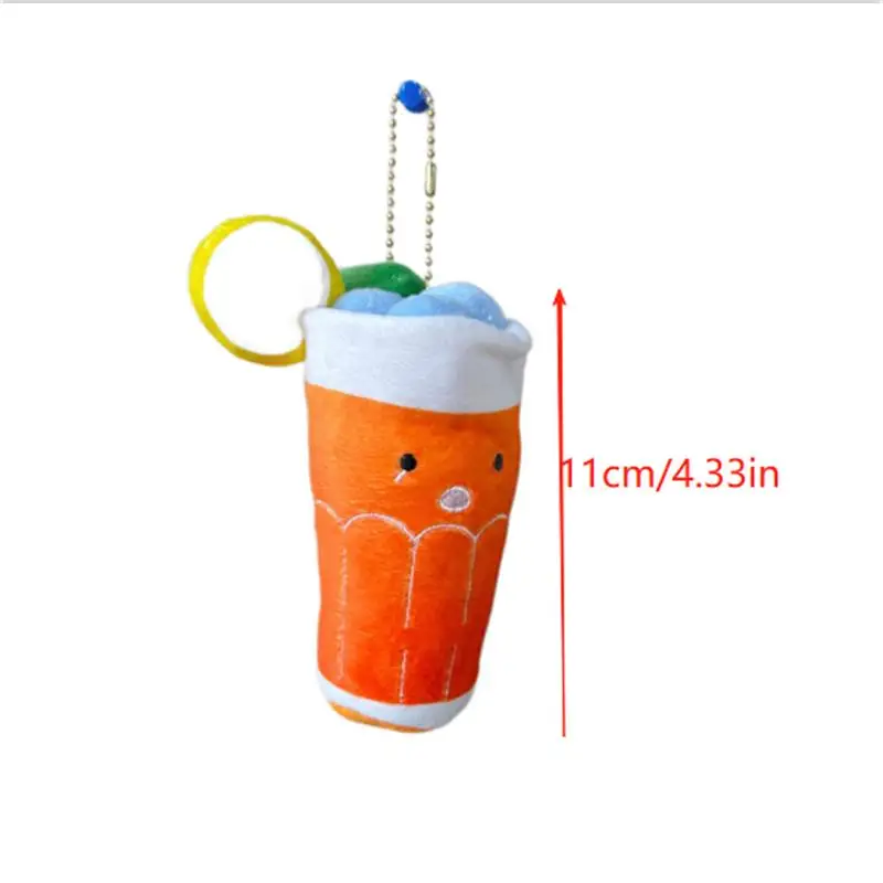 1/2PCS Nette Kreative Orange Blaubeere Kalten Getränk Plüsch Puppe Stofftier Schlüsselbund Rucksack Anhänger Tasche Hängen ornament Ragdoll Geschenk