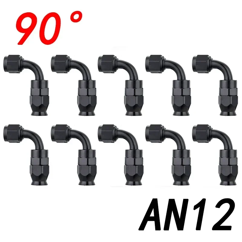 10x Universele Rechte 0 45 90 180 Graden AN3 AN4 AN6 AN8 AN10 AN12 Slanguiteinde Fitting Slang Adapter Voor Swivel PTFE Olie Brandstofleiding