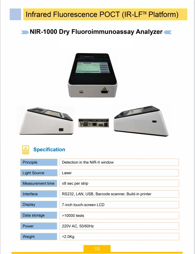 Professional POCT Fluorescence Immunoassay Analyzer SK-1000