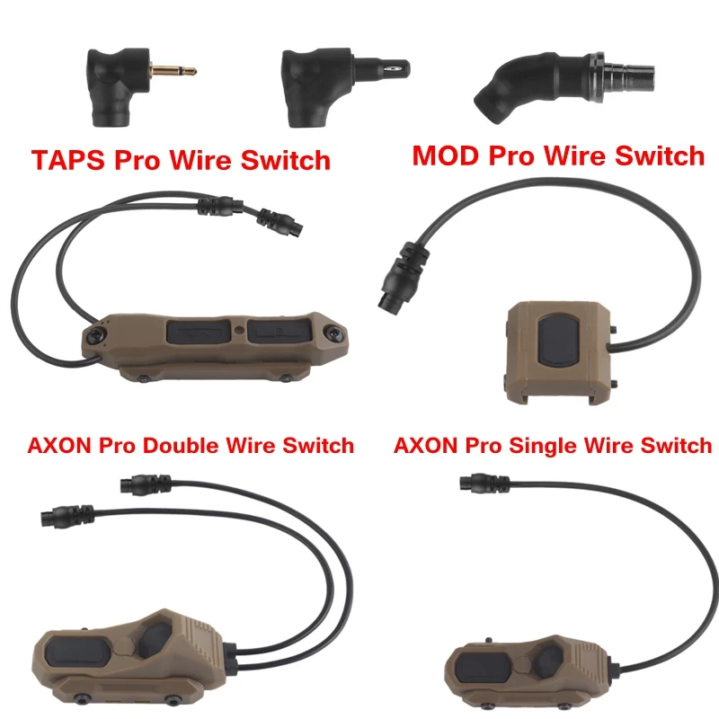 TAPS MOD AXON Pro Wire Switch 2.5mm Flashlight Weapon Light Switch Compact Remote Pressure Switch for PEQ Lights Lasers