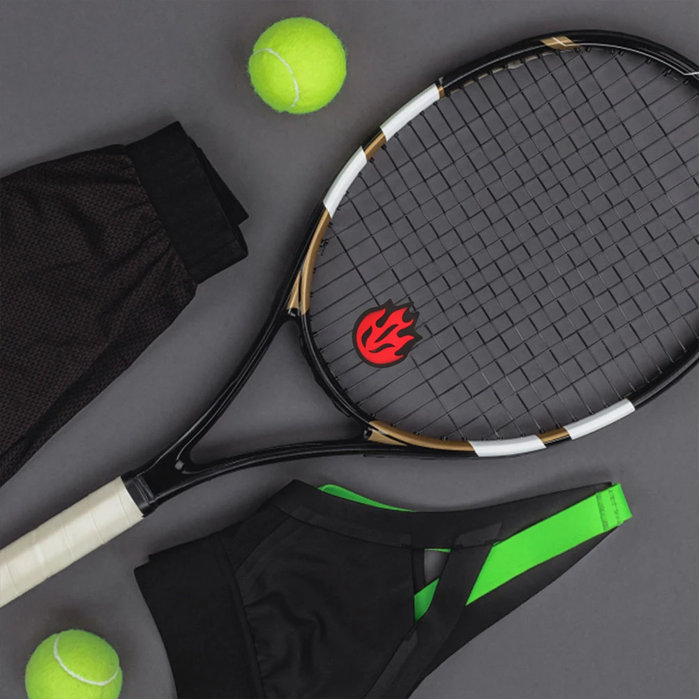 

4Pcs Flame Design Tennis Racket Shock Absorbers Reduce Vibration Improve Comfort Ideal All Levels Silicone Dampeners