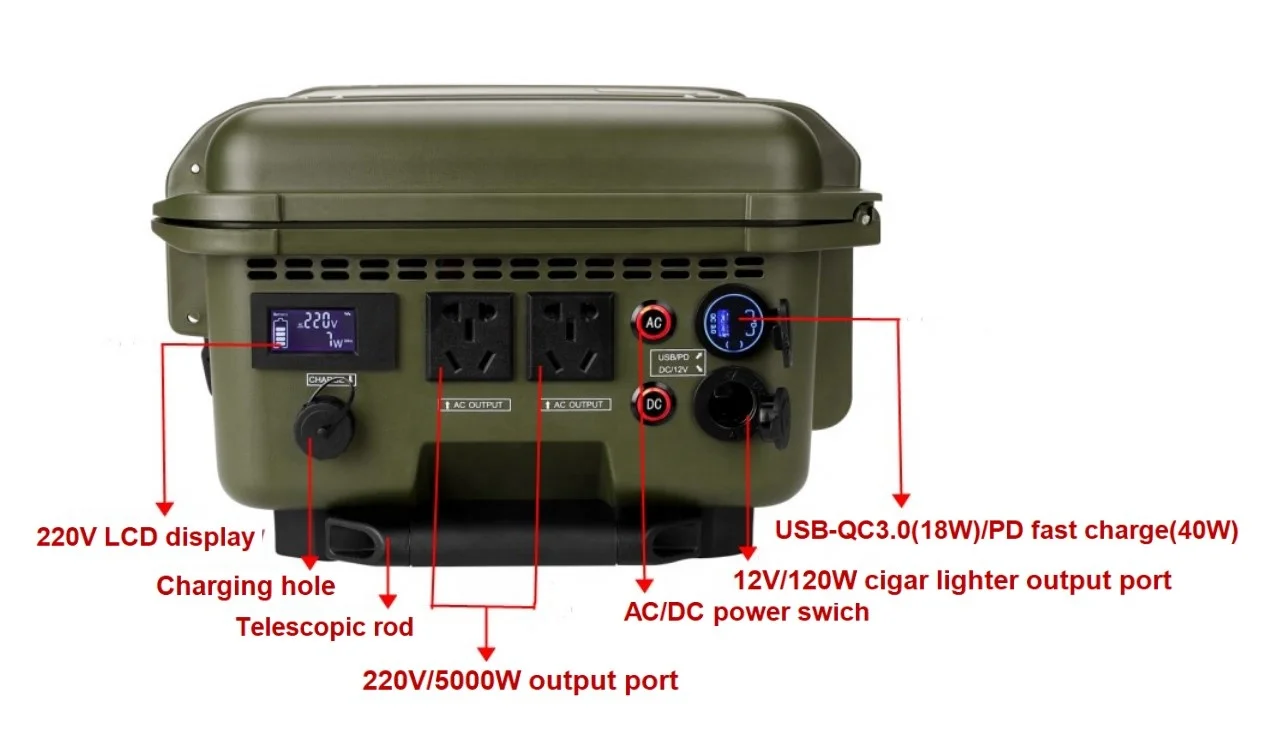 220v 5000 Watts 3127wh Solar Power Generator Outdoor Camping 5kw Powerful Power Station