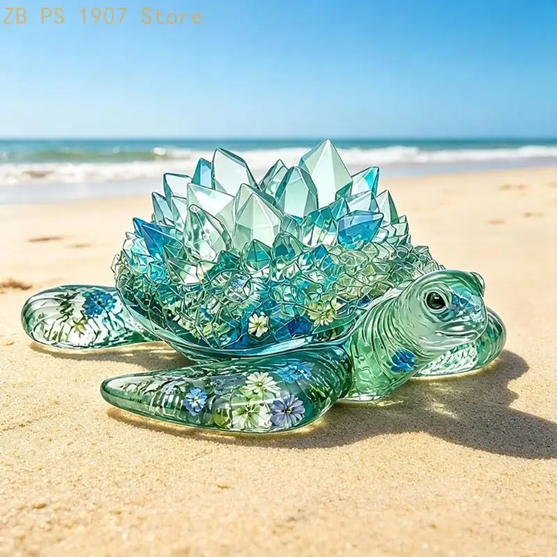 3D Marine Animal Resin Mold, Single-Cavity Silicone Casting Form with Crystal-Cluster Texture for Handmade Charms and Decorative