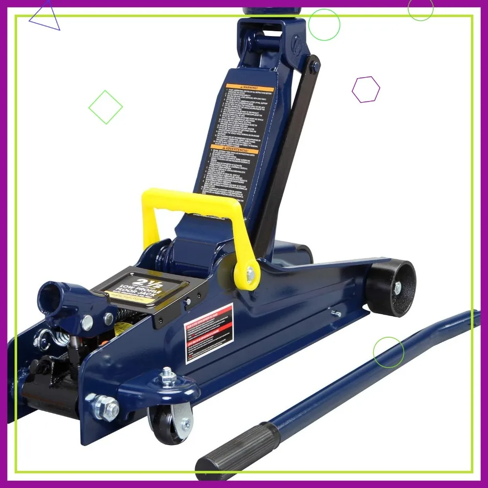 

Hydraulic Low Profile Trolley Service/Floor Jack, 2.5 Ton (5,000 lb) Capacity, Quick Lift Pump, Blue