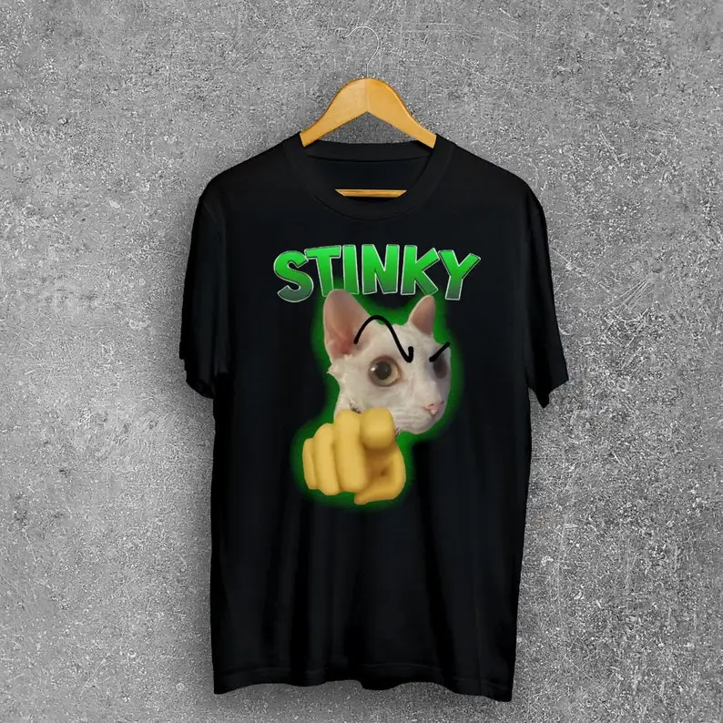 Stinky Funny Cat Meme Tee Shirt, Silly Cats T-shirt, Brainrot Shirts, Stupid Joke Gifts, Ugly Weird, Unhinged Shirt