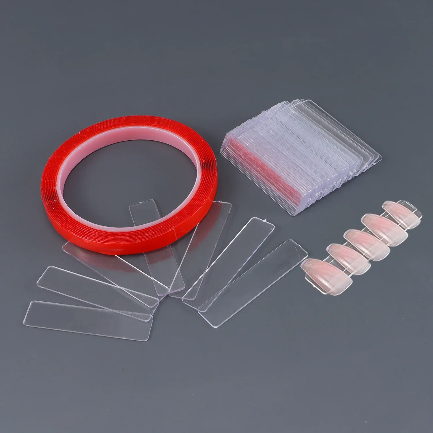 

1Set Transparent False Tips Display Stand whith Double Adhesive Tape Acrylic Gel Polish Holder DIY Manicure Showing Tools