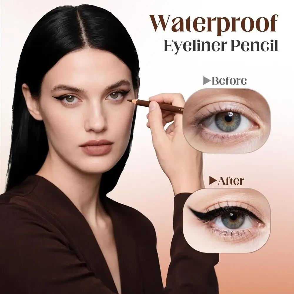 قلم حواجب جديد مقاوم للتلطخ قلم حواجب طبيعي مقاوم للماء ناعم وسهل التلوين محسن الحواجب