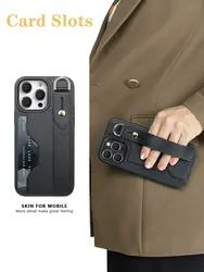 Fashion PU Leather Wallet Case for iPhone 14 13 11 15 Pro Max 12 Case For 13 Pro Max Card Holder Wrist Strap Card Pocket Cover