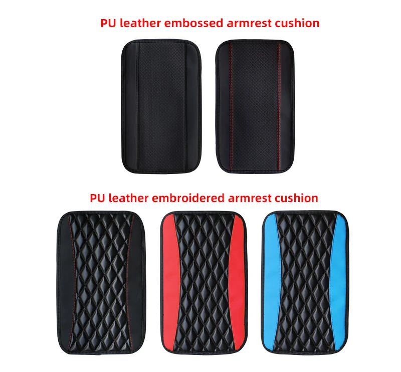 Car Armrest Cover Mat Universal PU Leather Ethnic Style Print Waterproof Non Slip Storage Box Pad Auto Styling Interior Accessor